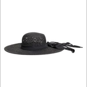 H&M Black Straw Floppy Hat